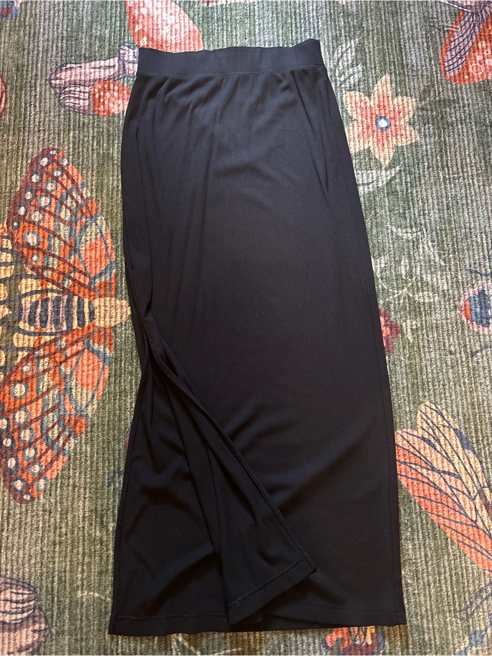 aerie Black Maxi Skirt with Side Slit